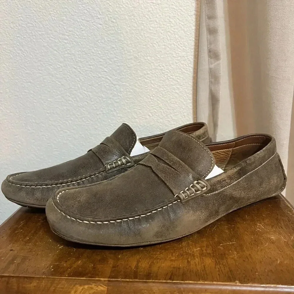 Flag Ltd. Nappa Glove Leather Oxford Dress Shoes Loafer Mens 9.5 M Brown Slip On